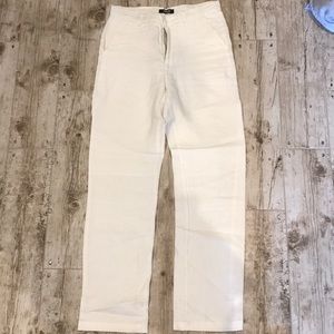 Men’s Saks Fifth Avenue Cream Linen Pants.
